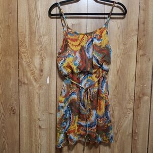 Poetry Clothing  Small Multicolor Adjustable Strap  Short Dress Abstract Design